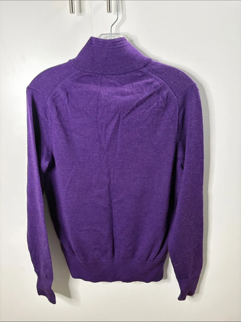 Banana Republic Purple Zip Mock-Neck Sweater